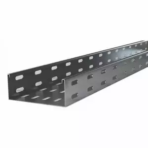 Ladder Cable Tray Installed Along Ceiling With Metallic Finish Showing Cable Support