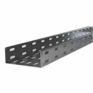 Mild Steel Cable Tray Showing Uniform Support Spacing Installed In Industrial Setting