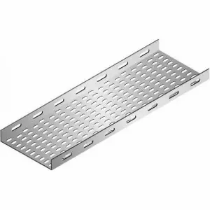 Stainless Steel Cable Tray Installed At Industrial Facility Showing Corrosion Resistant Surface