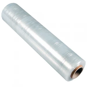 Rolls Of Transparent Stretch Wrap Film Stacked In Warehouse