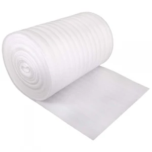Roll Of White EPE Foam Material Used For Cushioning In Packaging