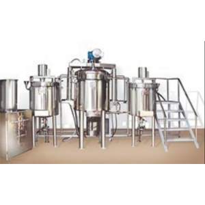Ointment Manufacturing Plant Machinery Setup Showing Mixing Tanks And Filling Stations