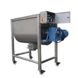Powder Mixer Machine Used In Industrial Manufacturing Showing Stainless Steel Construction