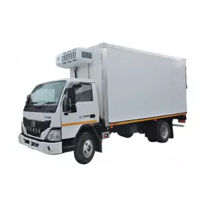 Refrigerated Truck Showing Insulated Bodywork And Cooling Unit On Top Parked At Loading Bay