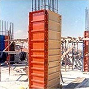 Circular Column Formwork Setup At Construction Site