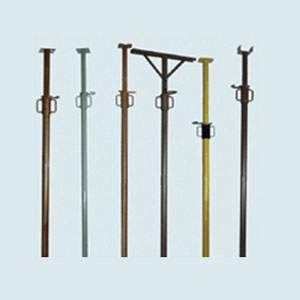 Steel Adjustable Jack Props Arranged For Rental Service At Construction Site
