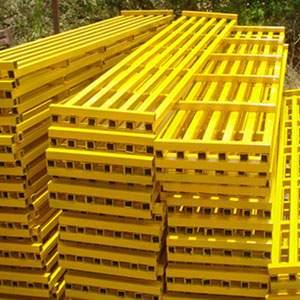 Steel Walkway System Set Up On Construction Site For Worker Access