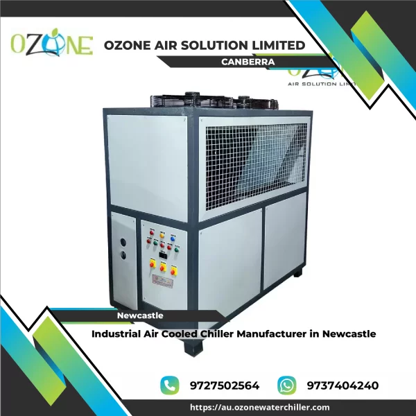 Industrial Air Cooled Chiller Unit Operating Outdoors