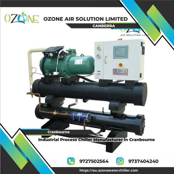 Industrial Process Chiller Unit Installed At A Manufacturing Site