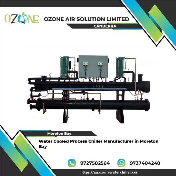 Water Cooled Process Chiller Unit Operating In Industrial Facility