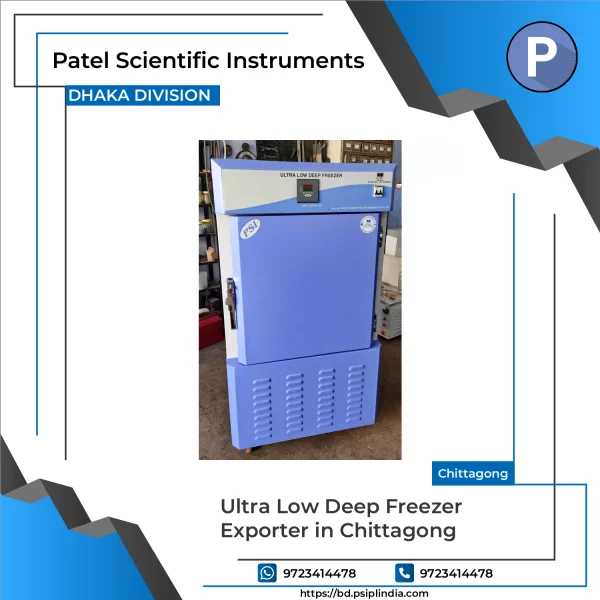 Ultra Low Deep Freezer Unit Showing Digital Control Panel And Stainless Steel Interior