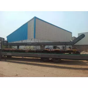 High Angle Cleated Belt Conveyor Transporting Materials At Steep Incline