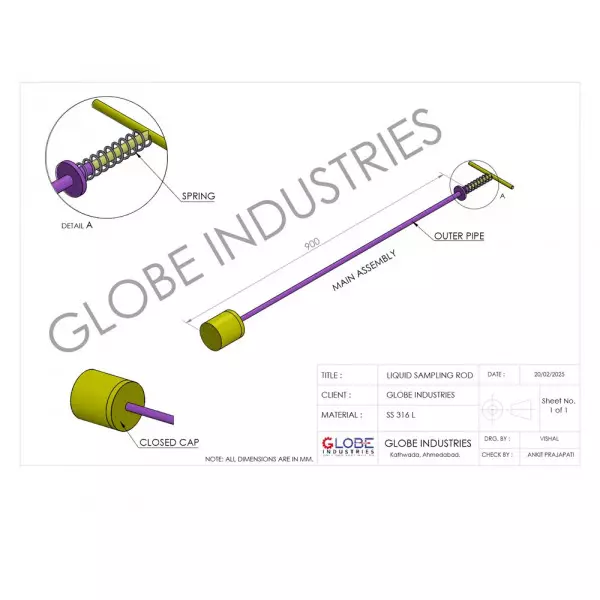 Liquid Sampling Rod Syringe Type