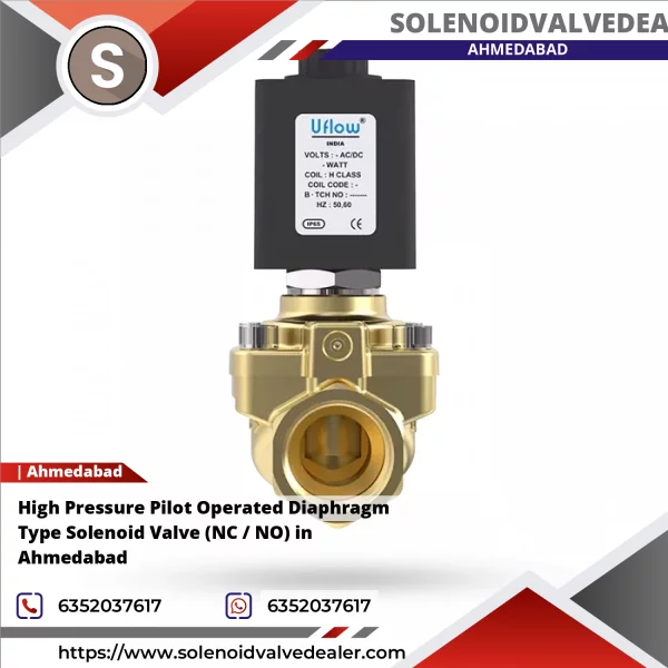 High Pressure Pilot Operated Diaphragm Type Solenoid Valve (NC / NO) In Ahmedabad