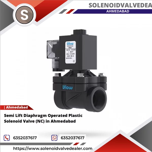 Semi Lift Diaphragm Operated Plastic Solenoid Valve (NC) In Ahmedabad