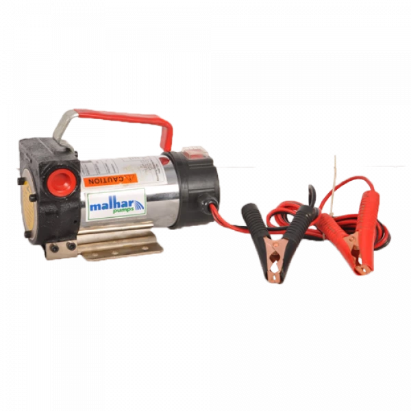 Fuel Transfer Pump Showing Metal Body And Connected Hose