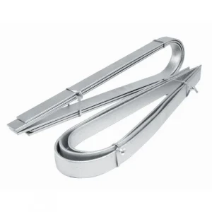 Close-up View Of Galvanized Iron Earthing Strip Showing Zinc Coating Texture