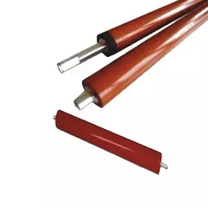 Close-up Of Black Rubber Coated Printer Pressure Roller Showing Surface Texture