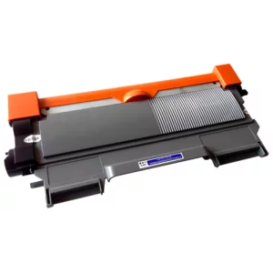 Black Toner Cartridge For Laser Printer Placed On White Surface