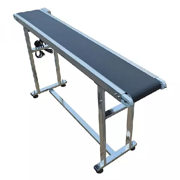 PVC Belt Conveyor System Installed In An Industrial Setting
