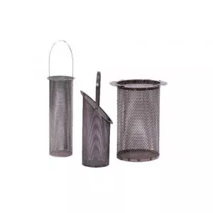 Stainless Steel Basket Strainer Installed On Industrial Pipeline