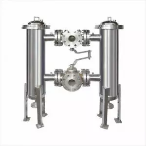 Duplex Basket Strainer Installed In Industrial Pipeline System
