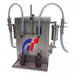 Liquid Filling Machine Operating With Control Panel Showing Filling Volume Settings