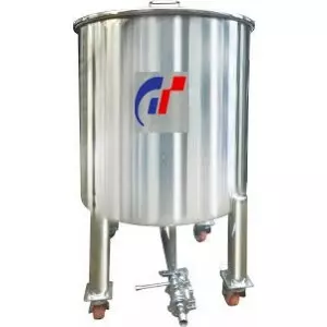 Stainless Steel Tank Used For Industrial Storage Showing Polished Surface