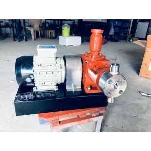 Hydraulically Operated Diaphragm Dosing Pump Showing Sturdy Build With Hydraulic Actuation Mechanism