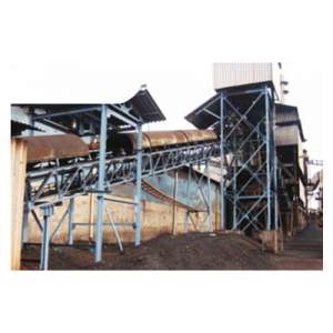 Fuel Handling Plant Conveyor System Transporting Coal At An Industrial Site