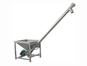 Inclined Screw Conveyor System Moving Bulk Material