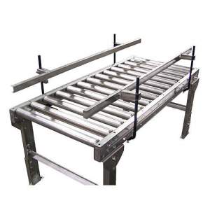 Industrial Roller Conveyor System Moving Packaged Goods