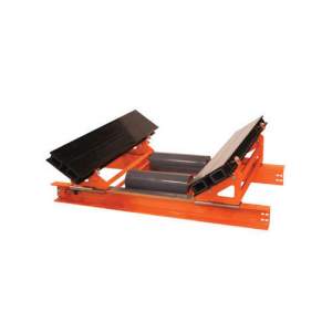 Self Align Carrying Idler Installed On Industrial Conveyor System