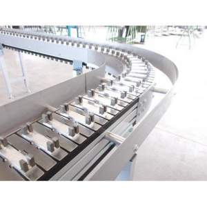 Slat Conveyor System Showing Robust Metal Slats Aligned In Industrial Setup