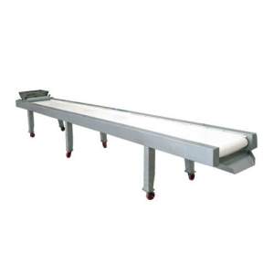 Industrial Sorting Conveyor With Reversible Motor Mechanism In Factory Setting