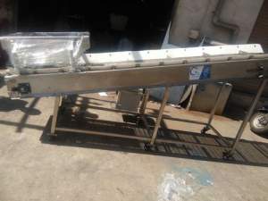 Steel Belt Conveyor System Installed In An Industrial Plant