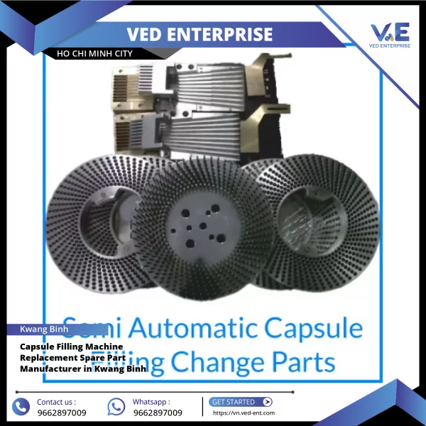 Capsule Filling Machine Replacement Spare Part Displayed On Workshop Table
