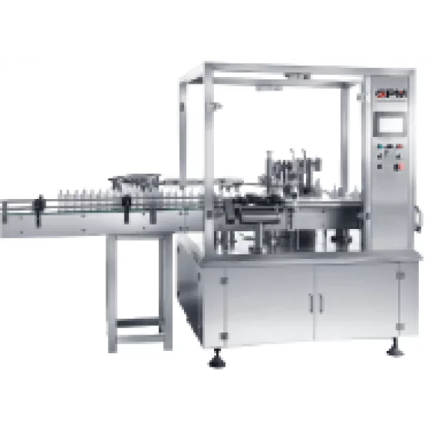 Automatic Eye Ear Drop Filling Machine Showing Nozzle Heads Filling Bottles