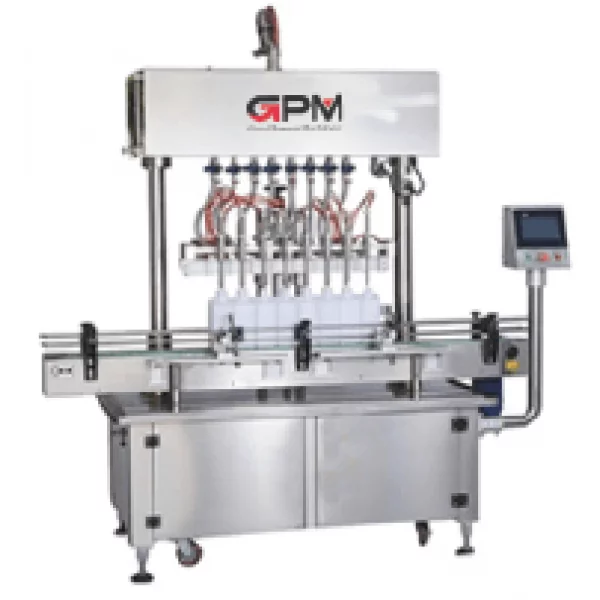Automatic Servo Based Liquid Filling Machine With Multiple Heads Operating In A Pharmaceutical Packaging Line