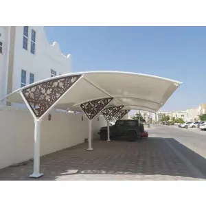 Fiberglass Parking Shed Installed Showing Durable Roofing Sheets Protecting Vehicles