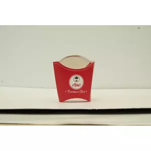French Fries Packed In Ventilated Cardboard Takeaway Box