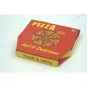 Plain Brown Corrugated Pizza Packaging Box Closed