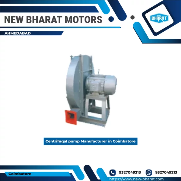 Industrial Centrifugal Pump Used In Manufacturing Plant Showing Motor And Impeller