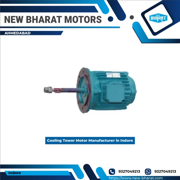 Cooling Tower Motor Installed On Industrial Equipment Showing Robust Design