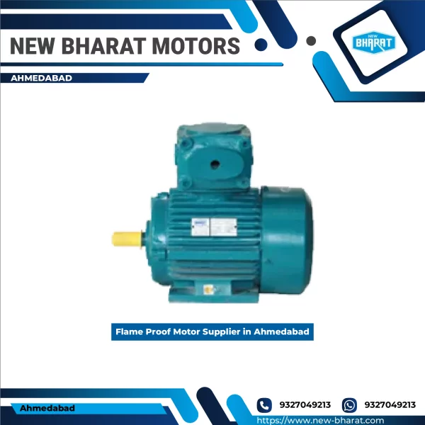 Flame Proof Motor Used In Industrial Applications Showing Rugged Design