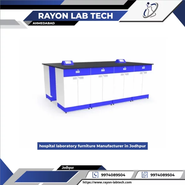 Hospital Laboratory Furniture Setup Showing Modular Benches And Storage Cabinets