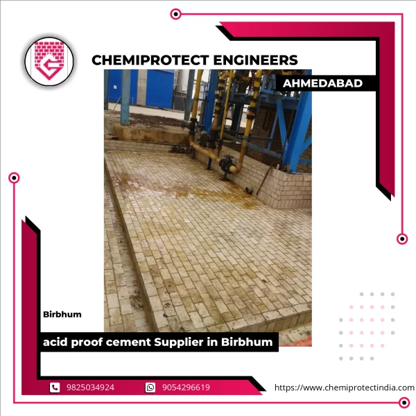 Acid Proof Cement Applied On Industrial Concrete Surface