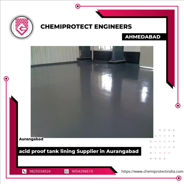 Close-up View Of Acid Proof Tank Lining Application Inside A Chemical Storage Tank