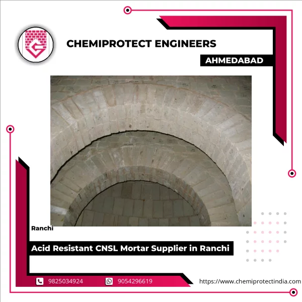 Acid Resistant CNSL Mortar Applied On Concrete Surface In Industrial Setting