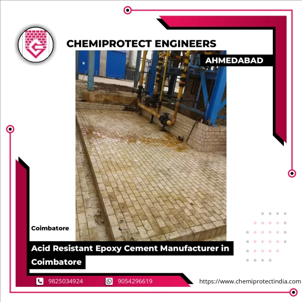 Container Of Acid Resistant Epoxy Cement Showing Thick Paste Consistency Used For Industrial Surface Protection